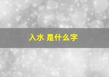 入水 是什么字